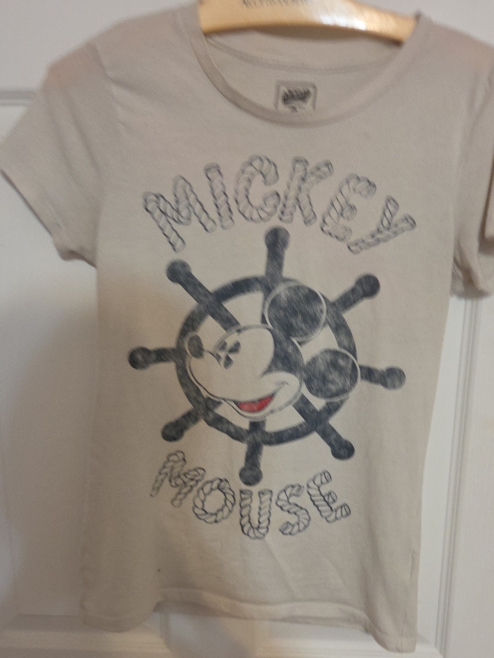 Disney Cream Mickey Mouse Steering Wheel Graphic Tee